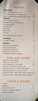 Chianina Steakhouse After Dinner Drink List