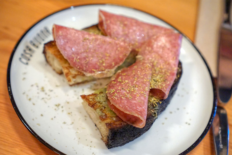 Buttered Salami Toasts
