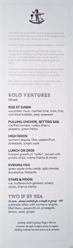 The Walker Inn Cocktail Menu: A Day/A Night at Sea