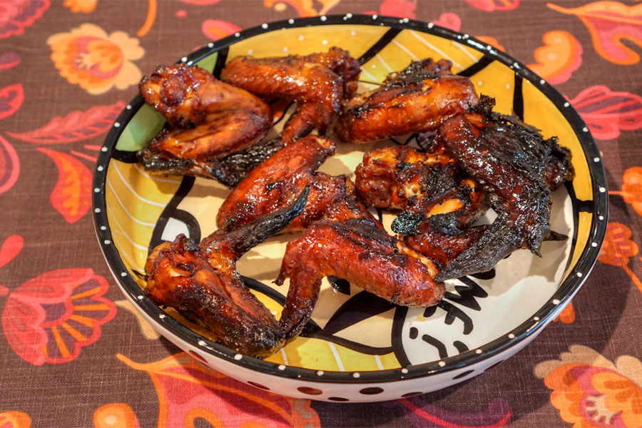 Smoked Chicken Wings with Sweet Baby Ray's Barbecue Sauce