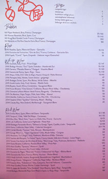 Rosaliné Wine List