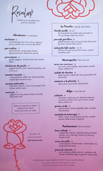 Rosaliné Menu