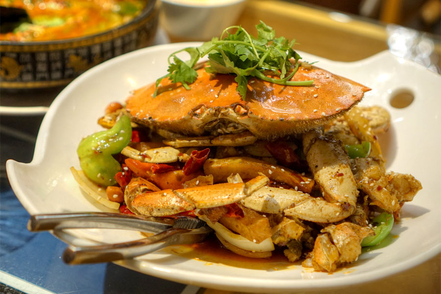 Szechuan Style Stir Fry with Special Chili Sauce - Dungeness Crab