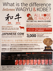 Tamaen Menu: Wagyu Information