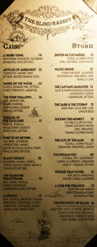 The Blind Rabbit Cocktail List