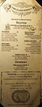 The Blind Rabbit Food Menu