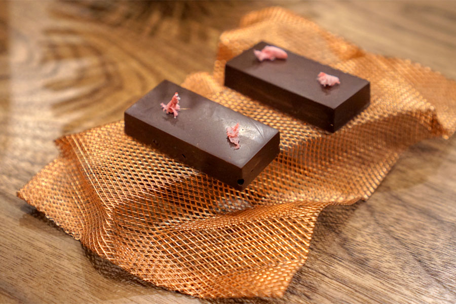 bitter chocolate, cherry, preserved sakura