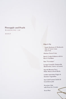 Pineapple & Pearls Menu