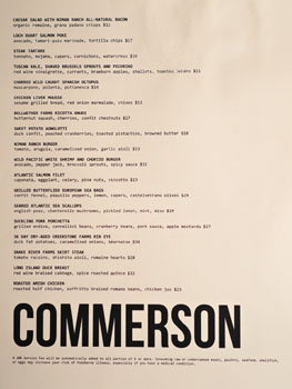 Commerson Menu