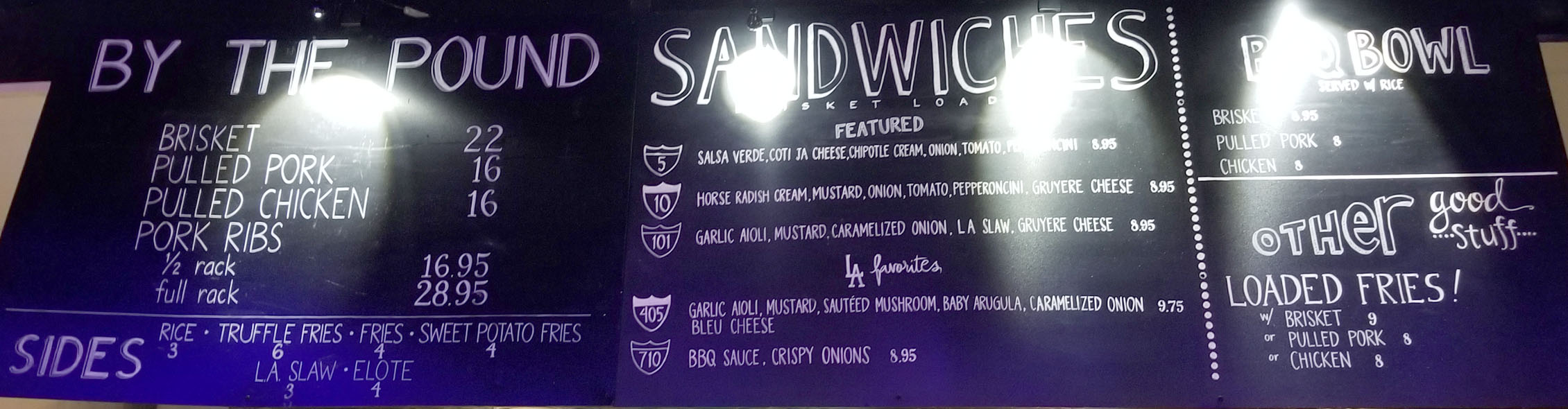 LA Brisket Menu