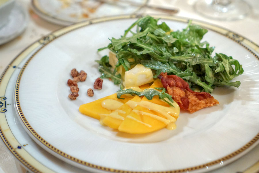 Arugula & Endive Salad, Fuyu Persimmons, Candied Pecans & Crispy Prosciutto