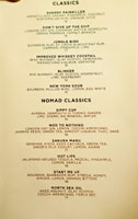 The NoMad Mezzanine Cocktail List: Classics, NoMad Classics