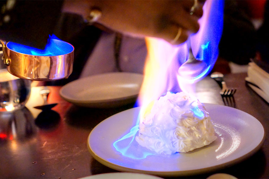 Baked Alaska (Pouring Rum)