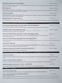 Modern Times The Dankness Dojo Beer List: Barrel-Aged Releases + Bottled Beer for On-Site Consumption + Guest Taps