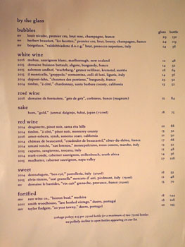 Hinoki & the Bird Wine List