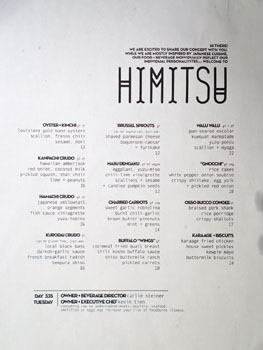 Himitsu Menu