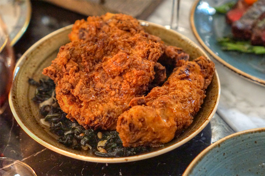 Fried Chicken. Catalan Greens.