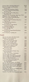 Employees Only Spirits List: Bourbon & Rye / Scotch