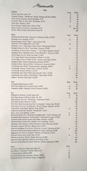 Manuela Wine List