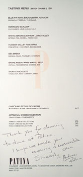 Patina Tasting Menu