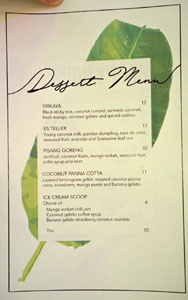 Kasih Dessert Menu