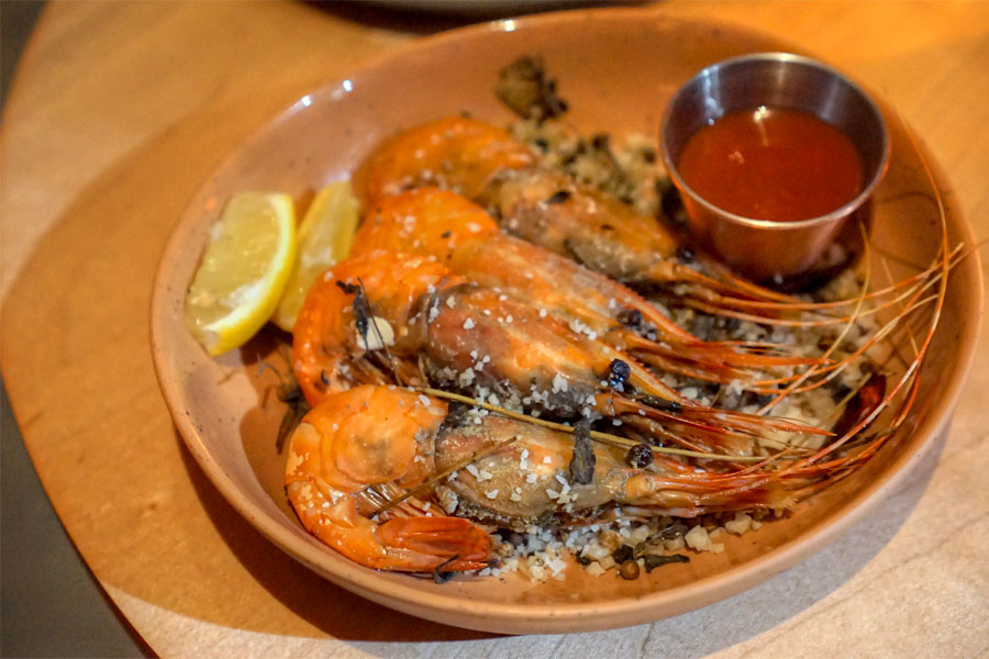 Salt Roasted Spot Prawns