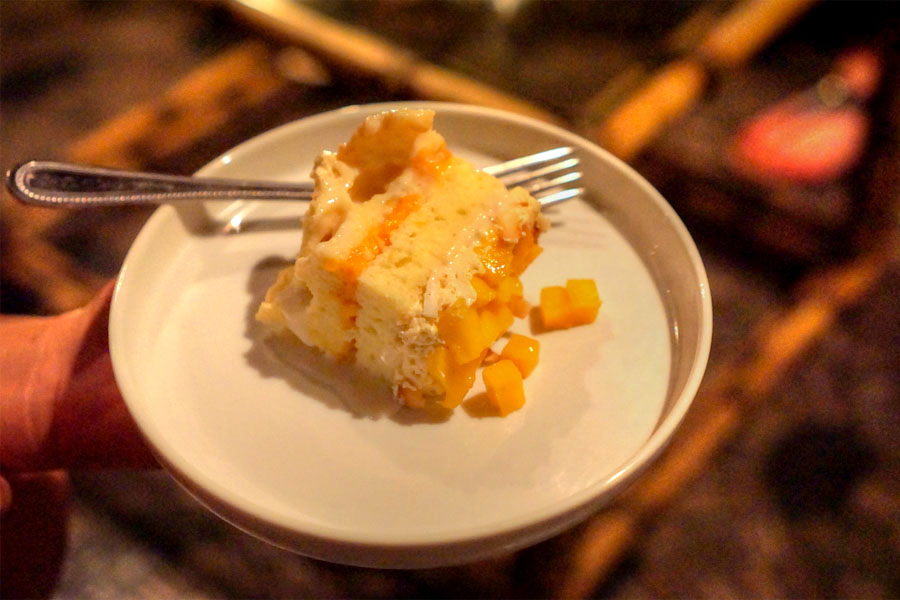 Mango-Coconut Tres Leches Cake (Sliced)