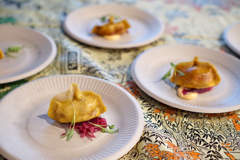 Chicken Pot Stickers served with a Spicy Aioli