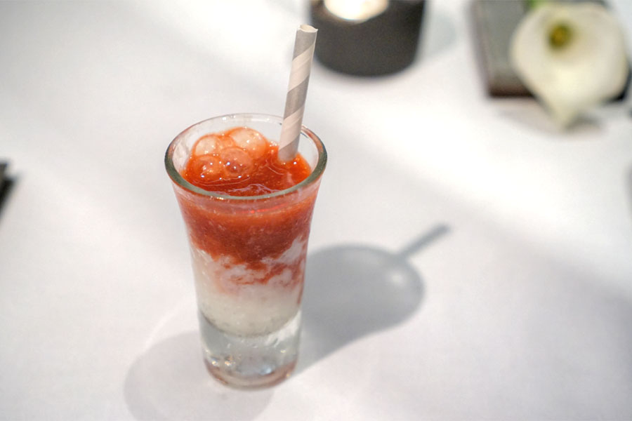 Milk Granité with Strawberry Verbena