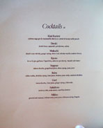 Chateau Hanare Cocktail List