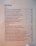 Chateau Hanare Red Wine List: Italy, France