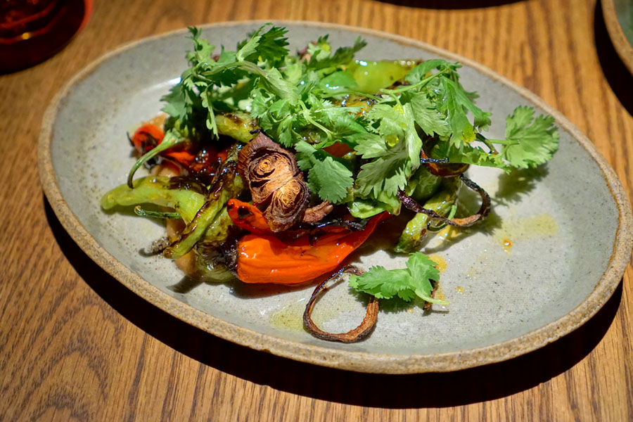 Mixed Peppers with Charred Onion + Cilantro