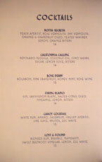 Simone Cocktail List