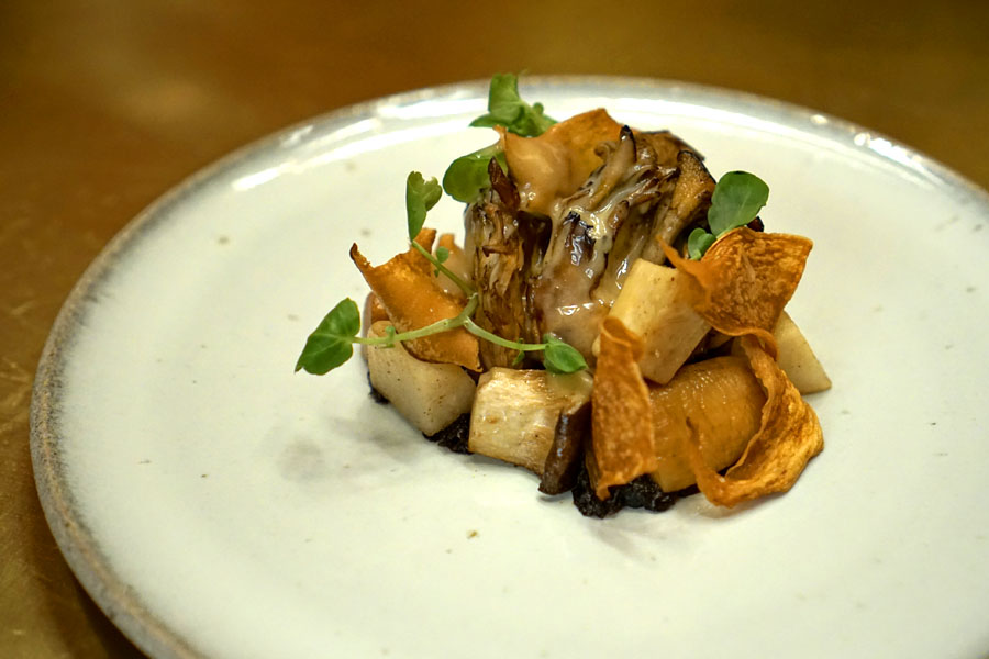 Brown Butter Maitake Mushroom, Turnip, Shallot-Miso