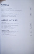 Simone Wine List: Bordeaux, Cabernet Sauvignon