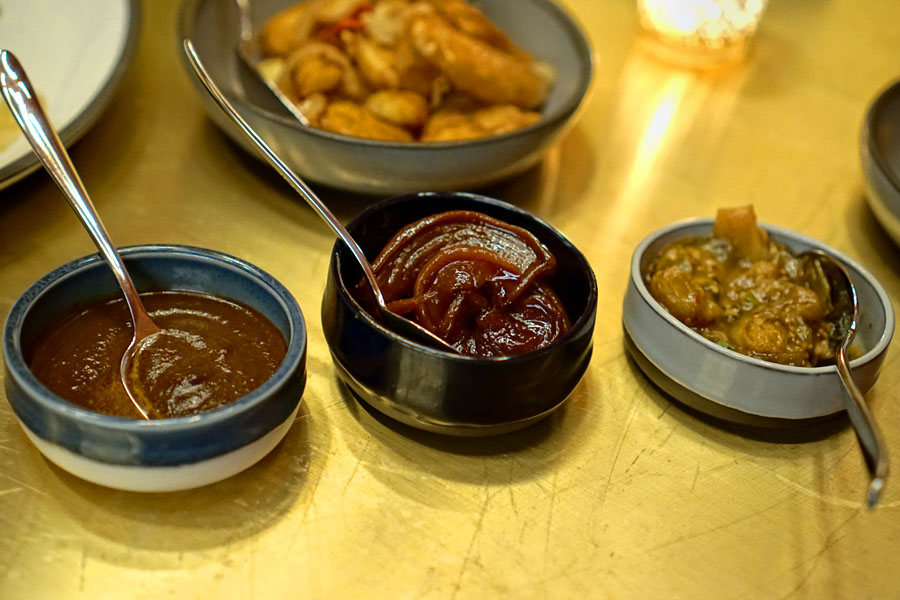 Mole Negro, Beef Stock-Braised Rutabaga, Tomatillo Jam