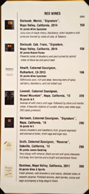 Bistro Na's Wine List: Red Wines