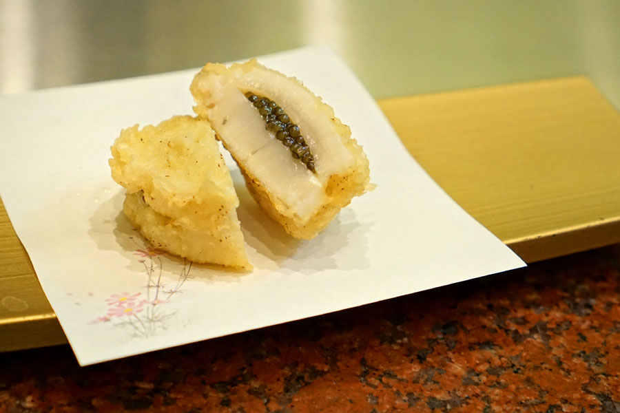 Scallop with Caviar Tempura