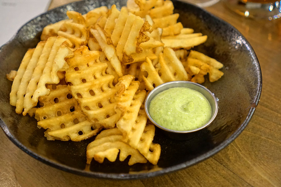 Waffle fries, chive aioli