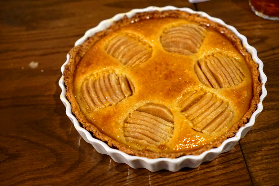 Asian Pear Frangipane Tart with Guava-Passion Fruit Glaze