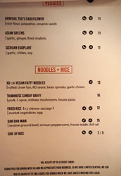 Accomplice Bar Menu: Veggies, Noodles + Rice