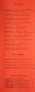 Ronan Cocktail & Beer List