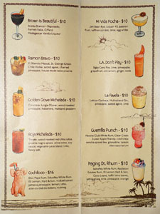 Guerrilla Cocktail List