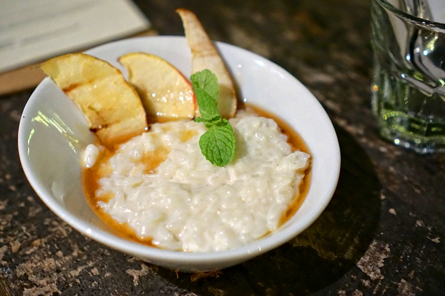 Cardamom Rice Pudding, Local Honey, Vanilla Bean, Seasonal Fruit