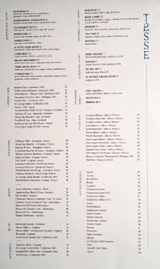 Tesse Beverage List