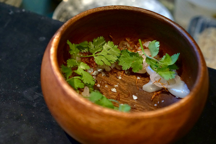 Nightshade, Los Angeles, Hokkaido Scallop, Buttermilk, Lemon Verbena (Without Buttermilk)