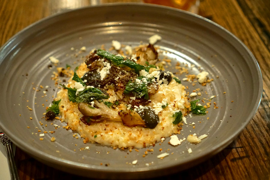 Arroz cremoso, roasted maitakes, Castel Rosso cheese, truffles, huitlacoche