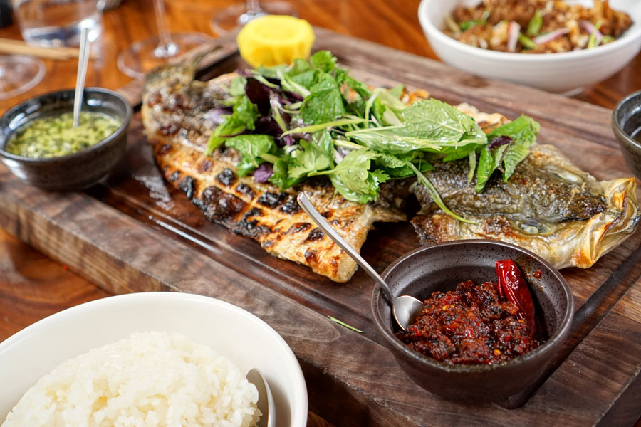 Grilled Whole Striped Bass