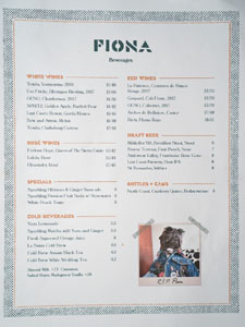 Fiona Beverage List