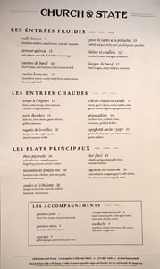 Church & State Menu